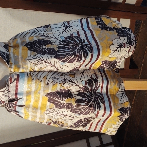 H&M Sparkly Monstera / Plant Pattern Uneven Stripes Mini Dress Sz 4 NWT - Picture 7 of 11